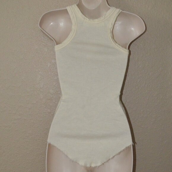 Sz S IRO Jeans Lily Ribbed Wool Cream Tank Top - Picture 5 of 6
